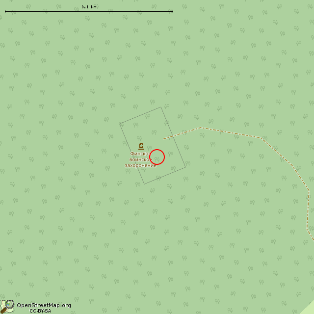 Карта где находится Братская могила финских солдат в крупном масштабе