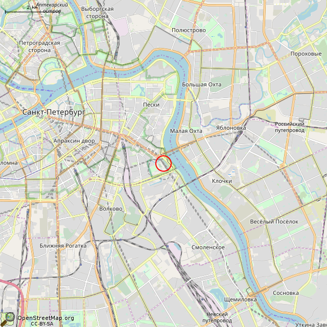 Карта где находится Главный вход для посетителей (Санкт-Петербург) в мелком масштабе