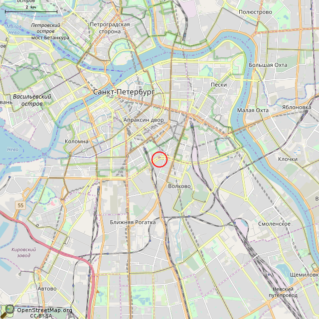 Карта где находится Башня (Санкт-Петербург) в мелком масштабе