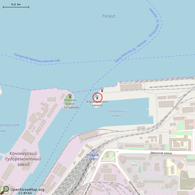 Карта где находится Башня АРЛП «Невские ворота» (Санкт-Петербург) в среднем масштабе