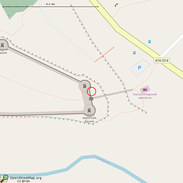 Карта где находится Севeрная башня (Копорье) в крупном масштабе