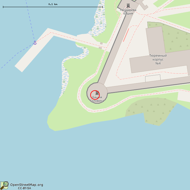 Карта где находится Головина башня в крупном масштабе