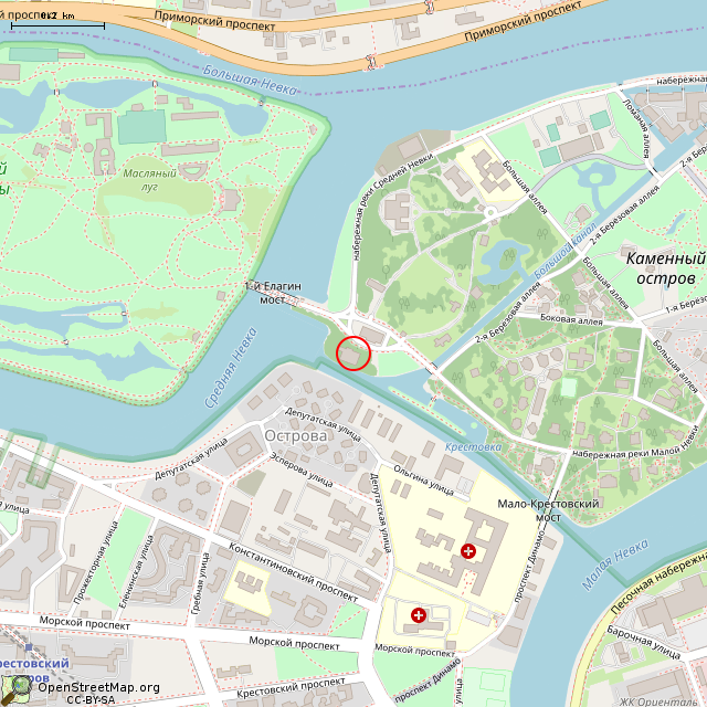 Карта где находится Башня (Санкт-Петербург) в среднем масштабе