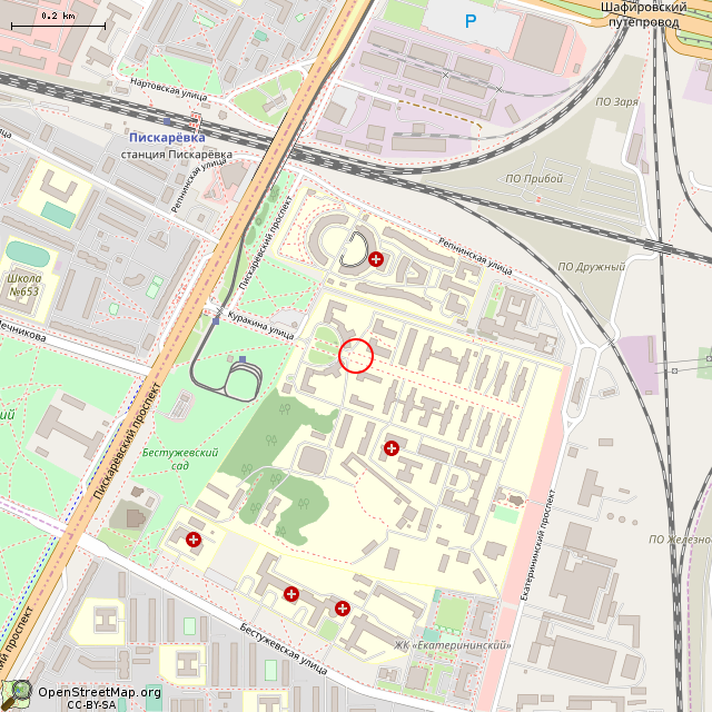 Карта где находится Памятник И. И. Мечникову (Санкт-Петербург) в среднем масштабе