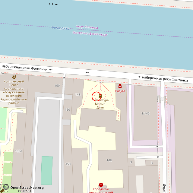 Карта где находится Скульптура «Мать и дитя» (Санкт-Петербург) в крупном масштабе