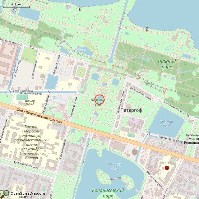 Карта где находится Скульптура «Нептун» (Санкт-Петербург) в среднем масштабе