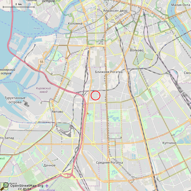 Карта где находится Памятник В.И. Ленину (Санкт-Петербург) в мелком масштабе