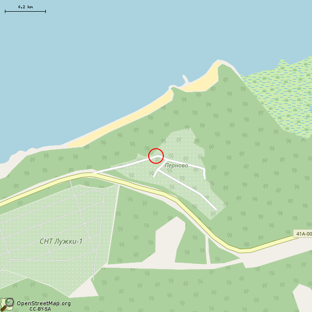 Карта где находится Мемориал, памятник деревне Перново (Перново) в среднем масштабе