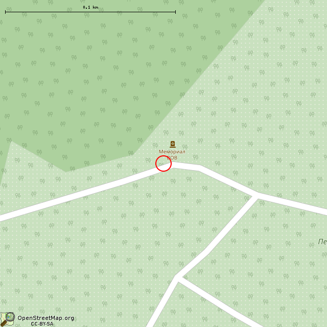 Карта где находится Мемориал, памятник деревне Перново (Перново) в крупном масштабе