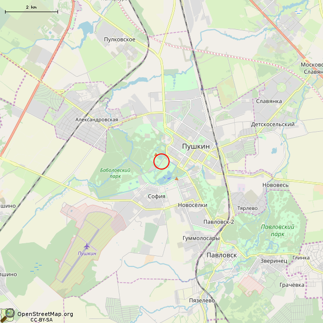 Карта где находится Большой Китайский мост (Санкт-Петербург) в мелком масштабе