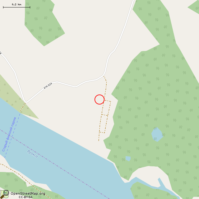 Карта где находится Финское бетонное укрытие в среднем масштабе