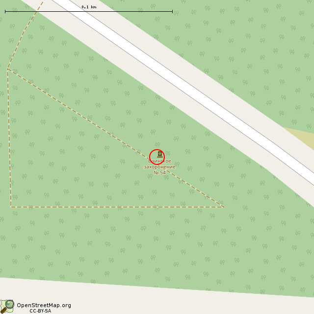 Карта где находится Братская могила советских воинов и моряков КБФ № 54 в крупном масштабе