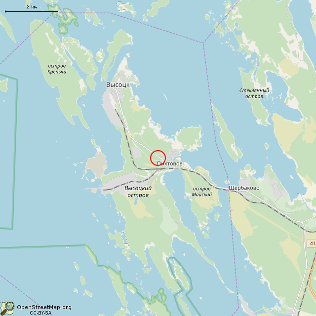 Карта где находится Братская могила советских воинов и моряков КБФ № 54 в мелком масштабе