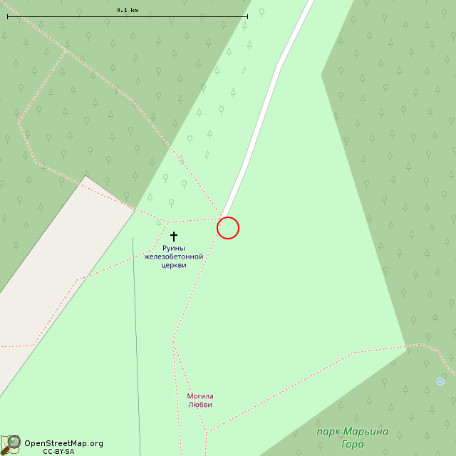 Карта где находится Памятник на месте боев на линии VT (Санкт-Петербург) в крупном масштабе