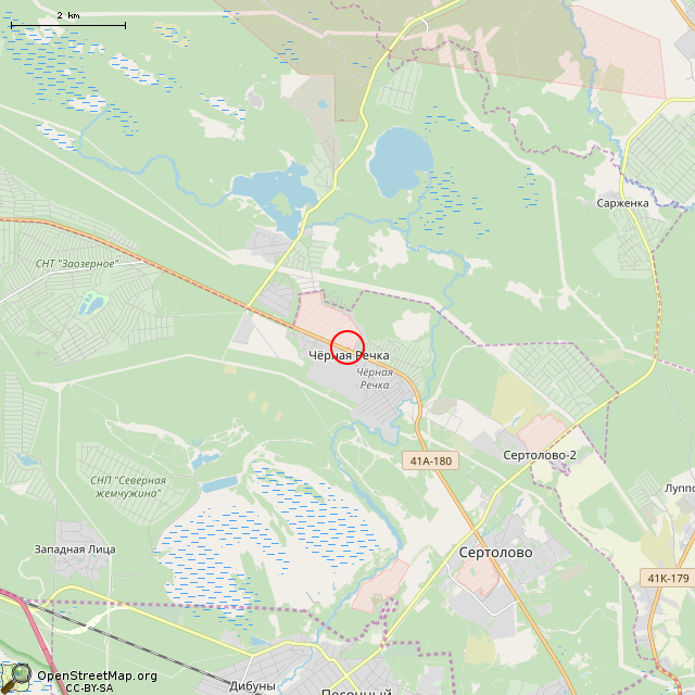 Карта где находится Памятник защитникам Карельского перешейка (Сертолово) в мелком масштабе