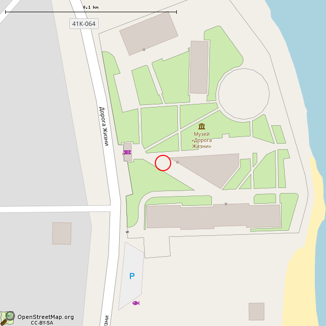 Карта где находится Мемориал (Ладожское Озеро) в крупном масштабе