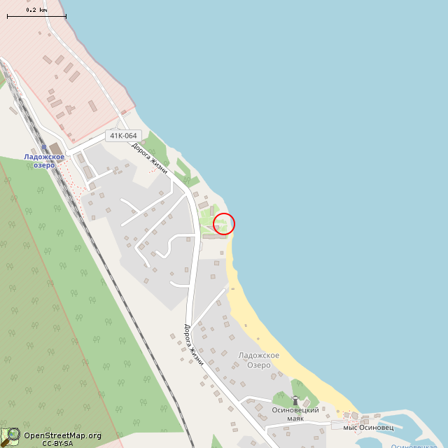 Карта где находится Памятник Героям Дороги Жизни (Ладожское Озеро) в среднем масштабе