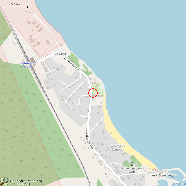 Карта где находится Палатка (Ладожское Озеро) в среднем масштабе