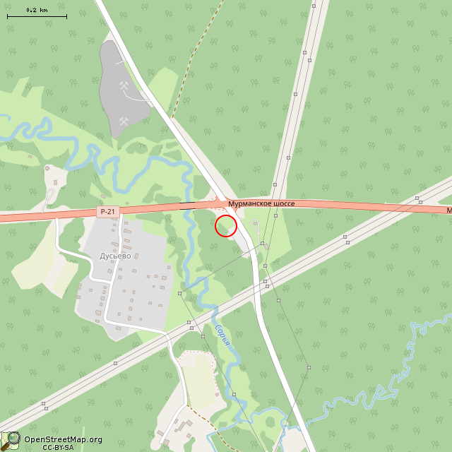 Карта где находится Памятник «Героям Ладоги» (Дусьево) в среднем масштабе