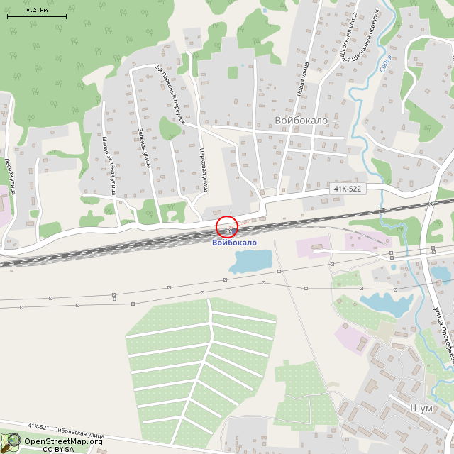 Карта где находится Памятный знак «Войбокало» на Дороге жизни в среднем масштабе