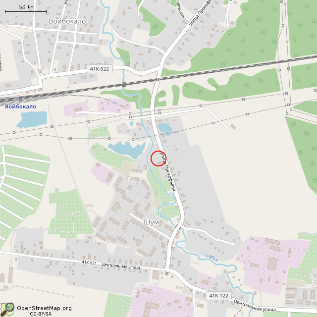 Карта где находится Памятный знак на рубеже обороны советских войск (Шум) в среднем масштабе