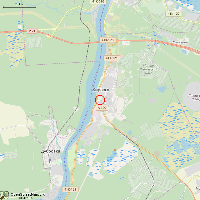 Карта где находится Братская могила советских воинов (Кировск) в мелком масштабе