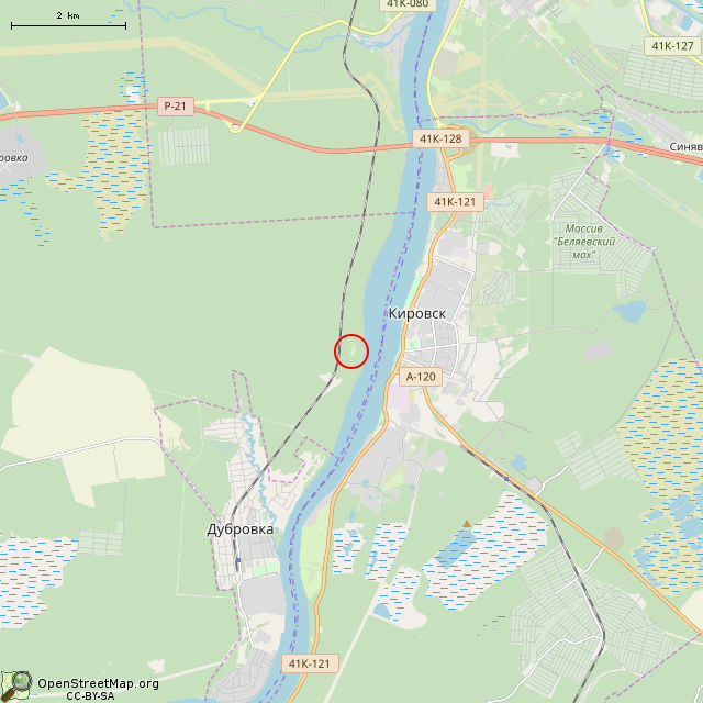 Карта где находится Сваренный из рельсов крест в мелком масштабе