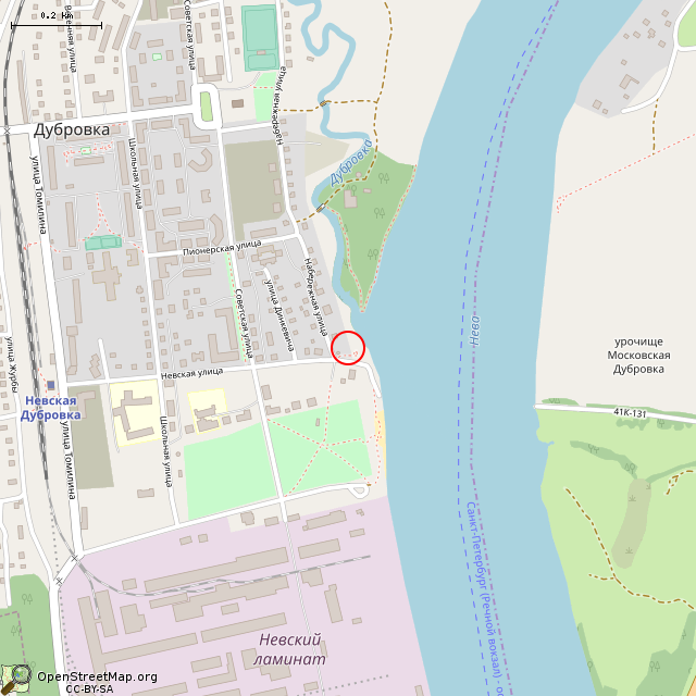 Карта где находится Башня танка Т-26 (Дубровка) в среднем масштабе