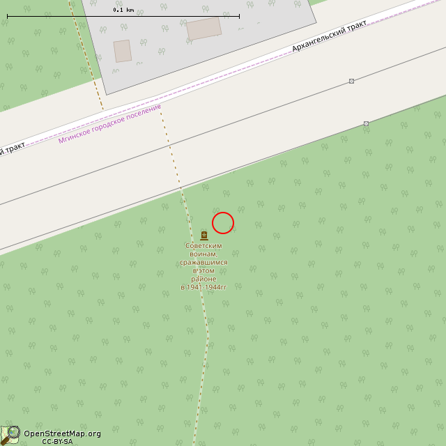 Карта где находится Памятник 3-й Синявинской операции в крупном масштабе