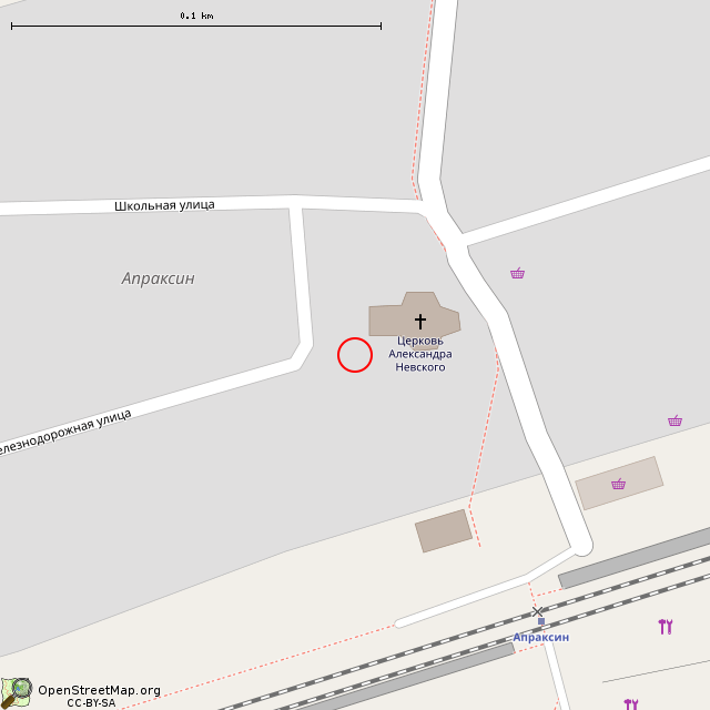 Карта где находится Памятник князю Александру Невскому (Апраксин) в крупном масштабе