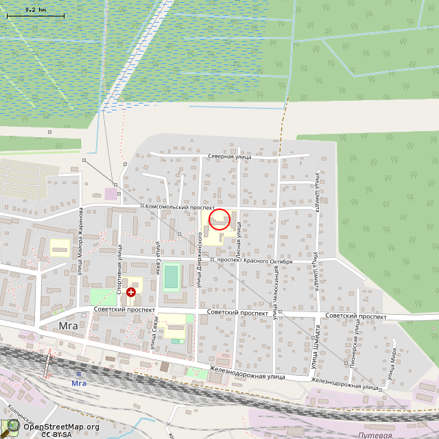 Карта где находится Памятник выпускникам школы, погибшим во время войны в среднем масштабе