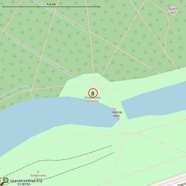 Карта где находится Морейская колонна (Санкт-Петербург) в крупном масштабе