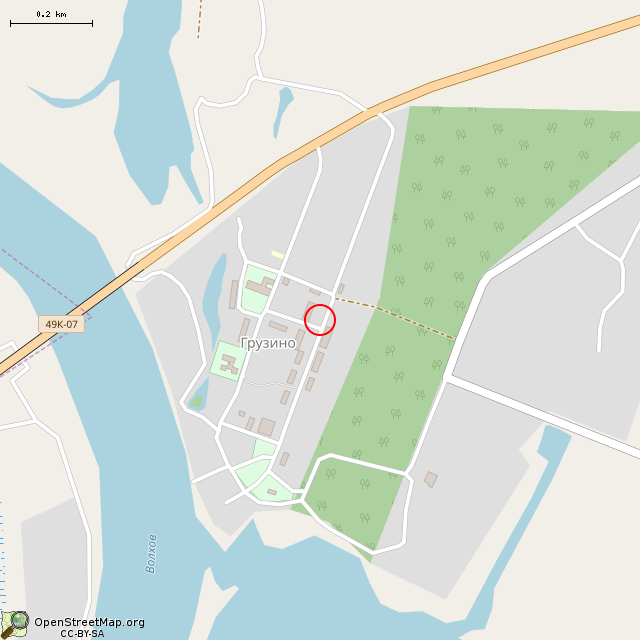 Карта где находится Братская могила. (Грузино) в среднем масштабе