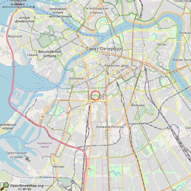Карта где находится Башенка (Санкт-Петербург) в мелком масштабе