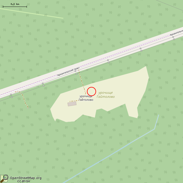 Карта где находится Памятник и захоронения в дер. Гайтолово в среднем масштабе