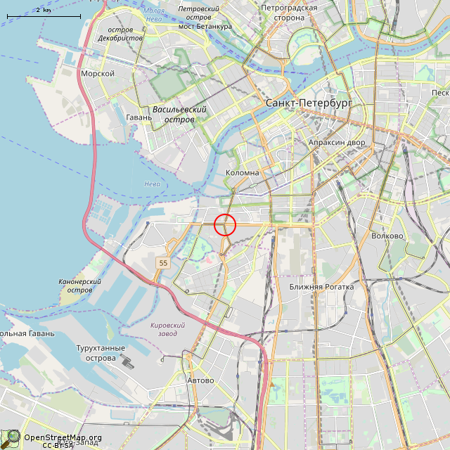 Карта где находится Башенка (Санкт-Петербург) в мелком масштабе