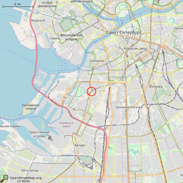 Карта где находится Ворота (Санкт-Петербург) в мелком масштабе