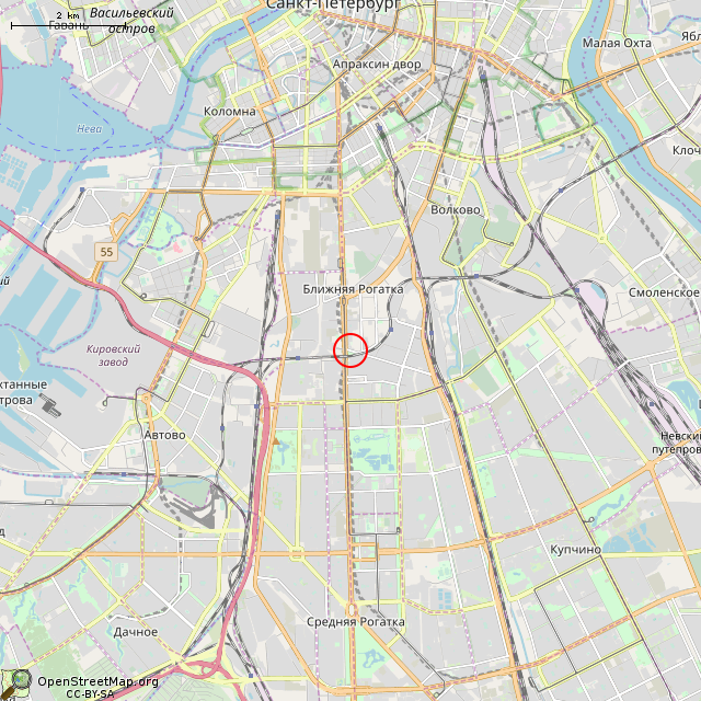 Карта где находится Вход в сквер (Санкт-Петербург) в мелком масштабе