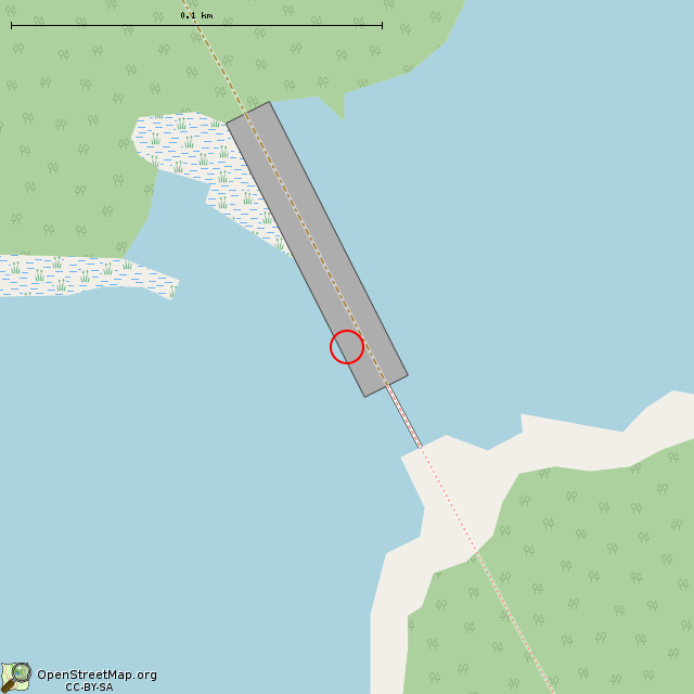 Карта где находится Дамба на остров Овчинный в крупном масштабе