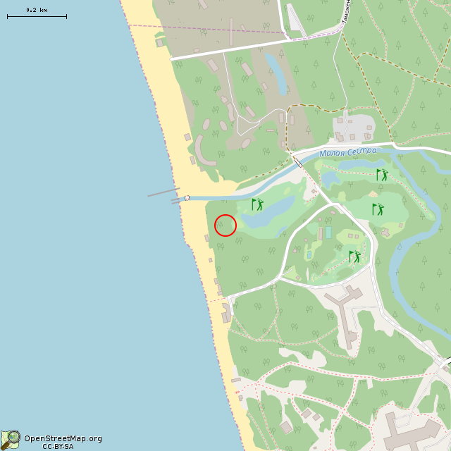 Карта где находится Руина железобетонного сооружения (Санкт-Петербург) в среднем масштабе