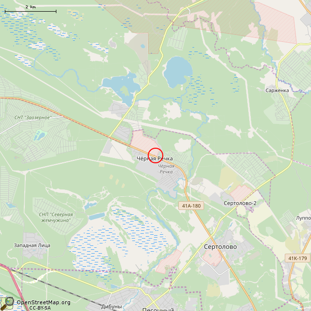 Карта где находится Памятник подвигу гарнизона ДОТа № 7 (Сертолово) в мелком масштабе