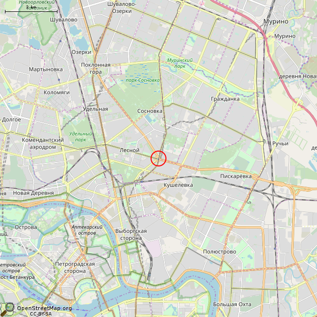 Карта где находится Пушка ЗиС-3 (Санкт-Петербург) в мелком масштабе