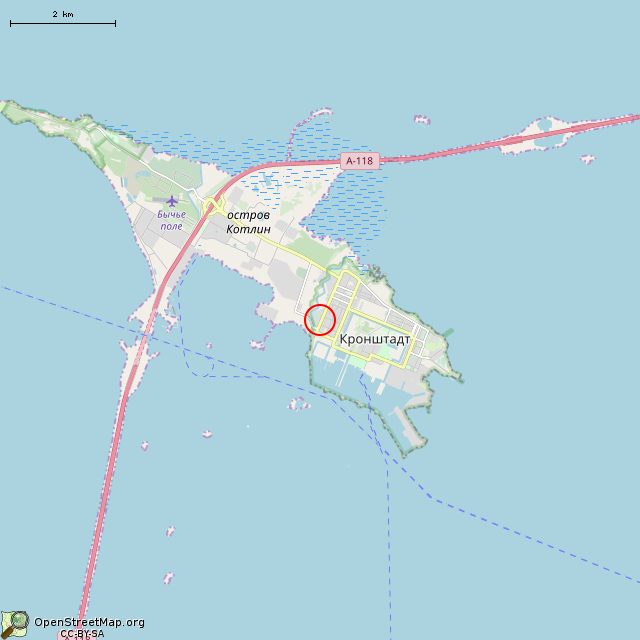 Карта где находится Подводная лодка «Тритон-2» (Санкт-Петербург) в мелком масштабе
