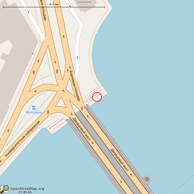 Карта где находится Спуск к воде (Санкт-Петербург) в крупном масштабе