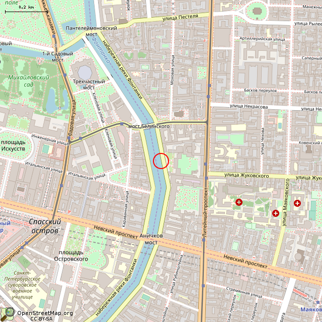 Карта где находится Причал (Санкт-Петербург) в среднем масштабе