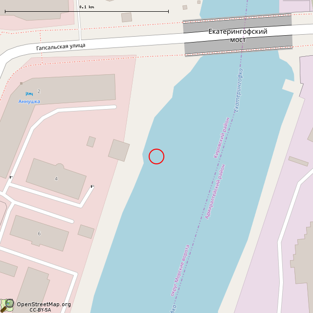 Карта где находится Плавучий причал РЛВ 20-59 (Санкт-Петербург) в крупном масштабе