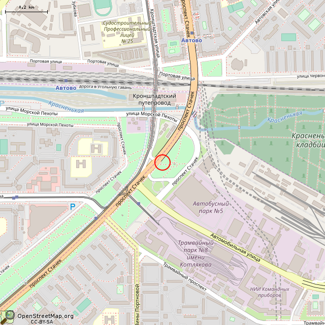 Карта где находится Памятник «Танк-победитель» (Санкт-Петербург) в среднем масштабе