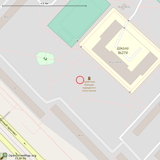 Карта где находится Памятник Народному ополчению Ленинграда (Санкт-Петербург) в крупном масштабе