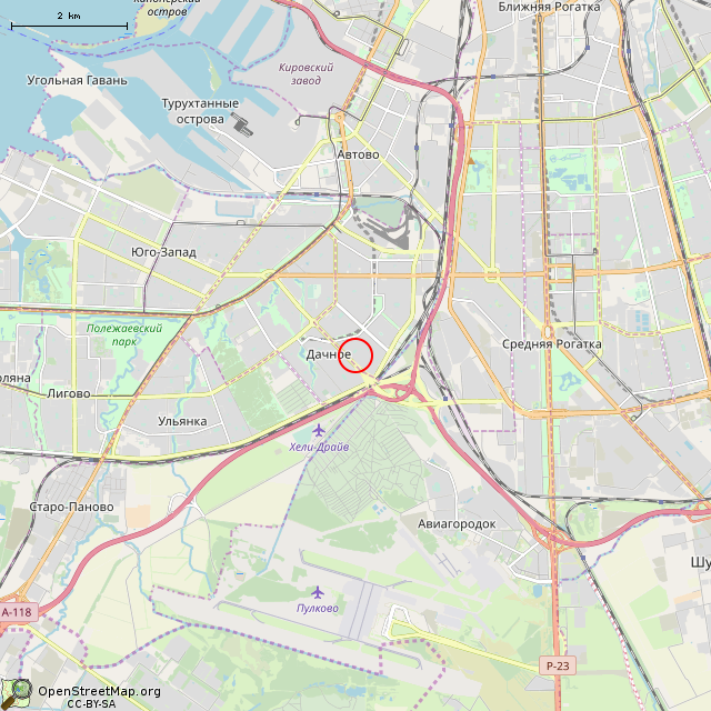 Карта где находится Памятник Народному ополчению Ленинграда (Санкт-Петербург) в мелком масштабе