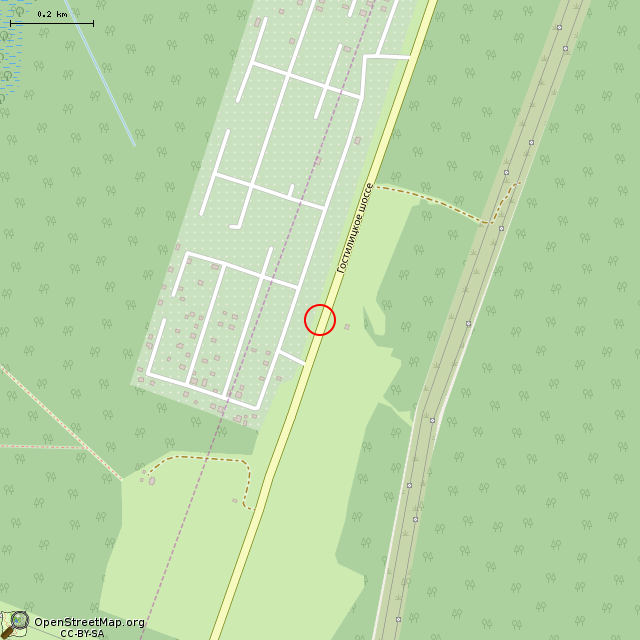 Карта где находится Памятник уничтоженной деревне Коровино в среднем масштабе